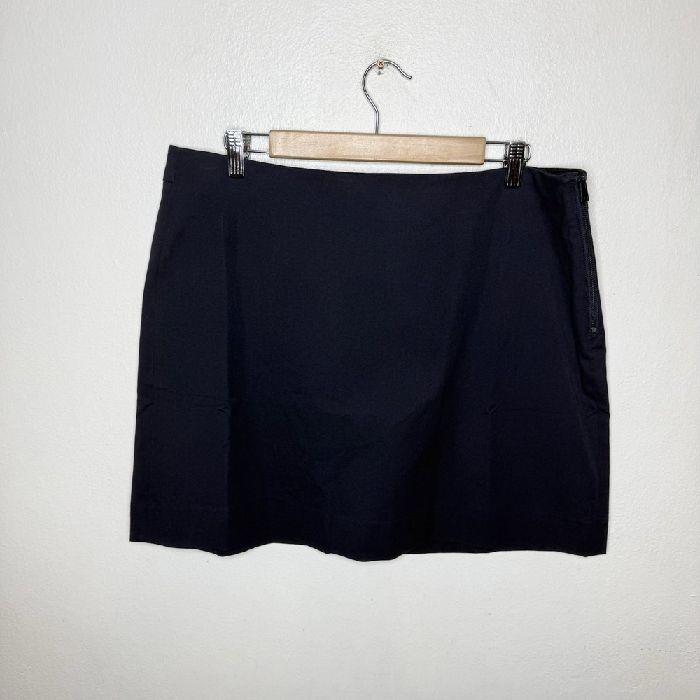 New Everlane Navy Blue Work Mini Skirt A-Line Cotton Blend Stretch Women's 16